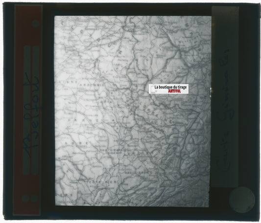 Carte générale, Belfort, photo plaque verre, noir & blanc, positif 8,5x10 cm