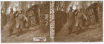 Côte des Melons, Lorraine, guerre WW1, plaque verre stéréo, photo 4,5x10,7 cm