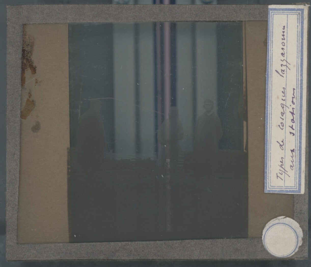 Peuple Cosaque, Russie, photo plaque verre, noir & blanc, positif 8,5x10 cm