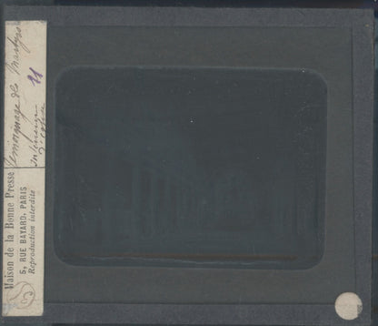 Basilique Saint-Laurent, photo plaque verre, noir & blanc, positif 8,5x10 cm