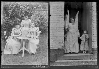 Famille, Belgique, photos anciennes plaque de verre, lot de 10 négatifs 13x18 cm