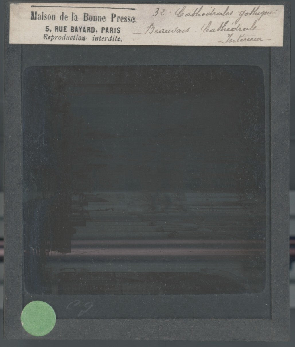 Cathédrale Saint-Pierre Beauvais, photo plaque verre, positif 8,5x10 cm