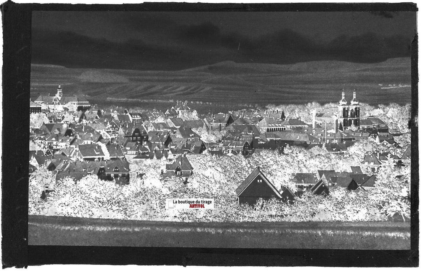 Plaque verre photo, négatif noir & blanc 9x14 cm, Donaueschingen, Allemagne