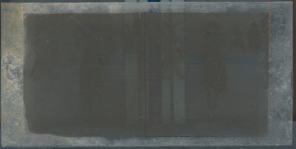 Personnages, Longchamp, Paris, plaque verre stéréoscopique, positif 8,5x17 cm