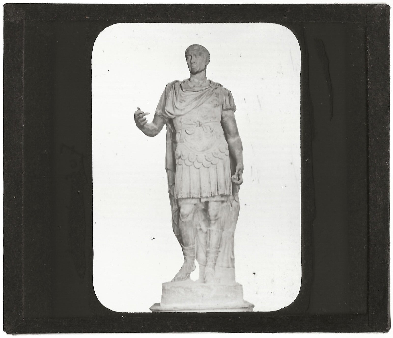 Rome et Vatican, buste de César, photo plaque de verre, positif 8,5x10 cm