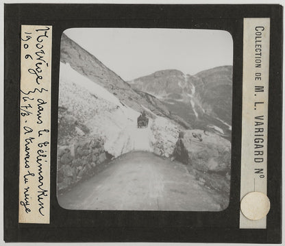 Comté de Telemark, Norvège, photo ancienne plaque de verre, positif 8,5x10 cm