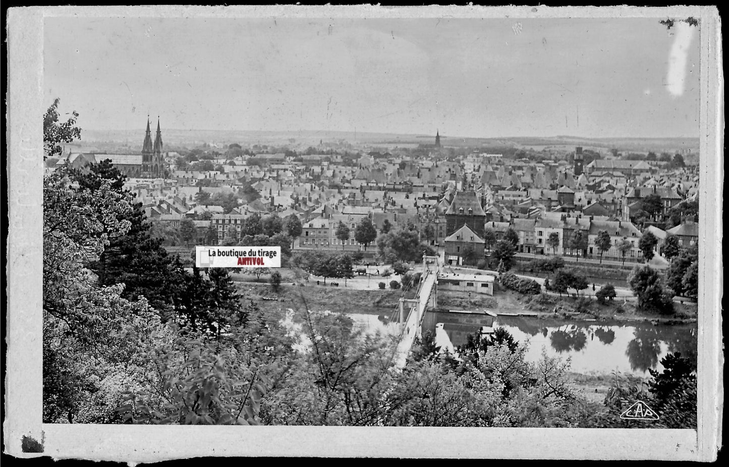 Plaque verre photo négatif noir & blanc 09x14 cm Charleville-Mézières, Ardennes