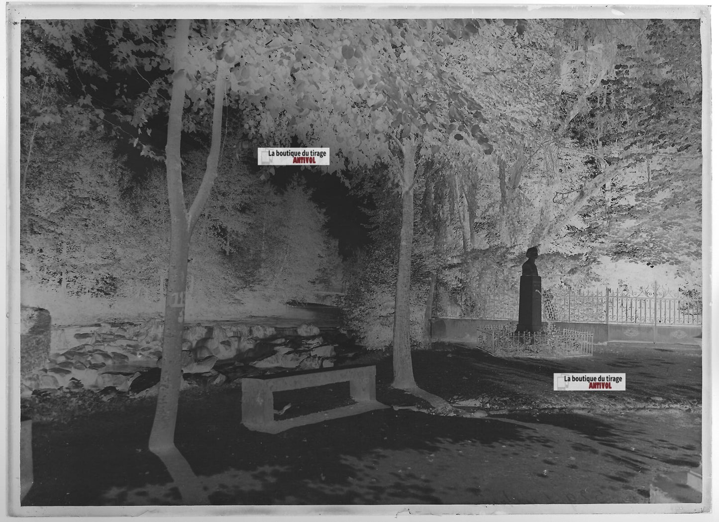 Plaque verre photo ancienne négatif noir et blanc 13x18 cm Luchon France