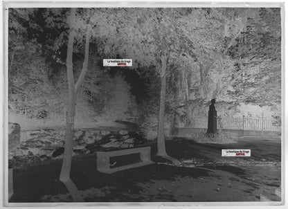 Plaque verre photo ancienne négatif noir et blanc 13x18 cm Luchon France