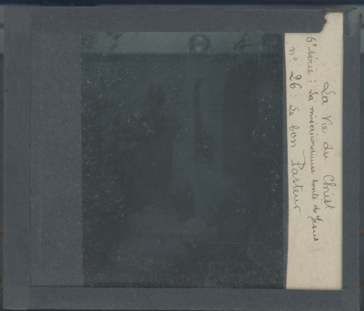 Le Bon Pasteur, Christ, photo plaque verre, noir & blanc, positif 8,5x10 cm