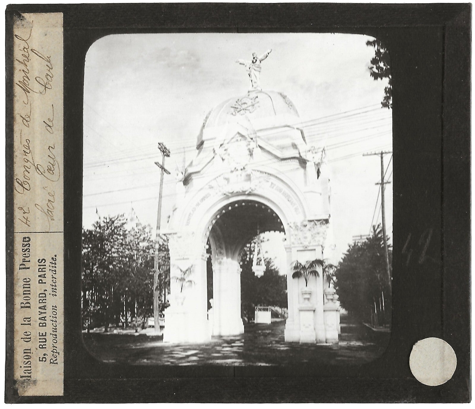 Canada Congrès Montréal, 1910, photo plaque de verre, positif 8,5x10 cm