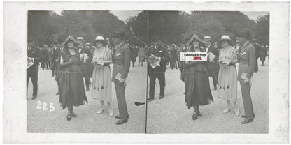 Hippodrome de Longchamp, Paris, plaque verre stéréoscopique, positif 8,5x17 cm