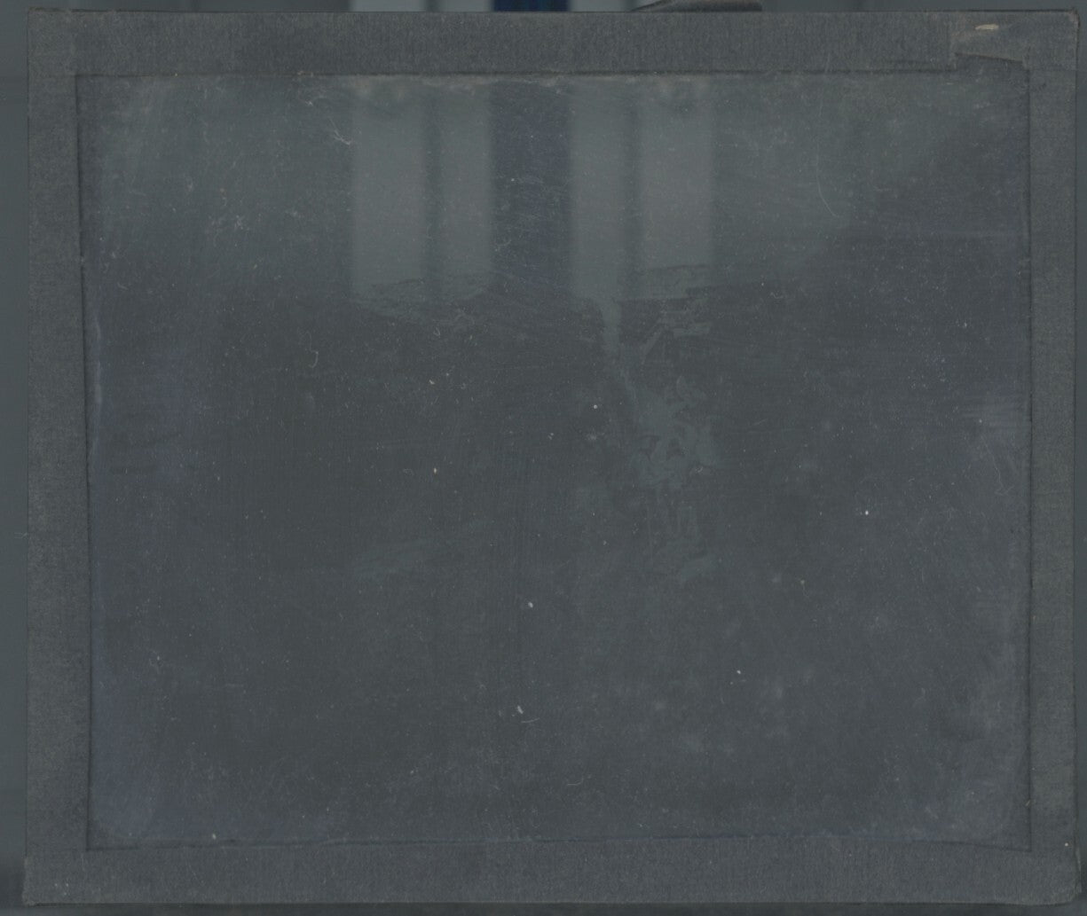 Randonnée, montagne village, photo plaque verre, noir & blanc, positif 8,5x10 cm