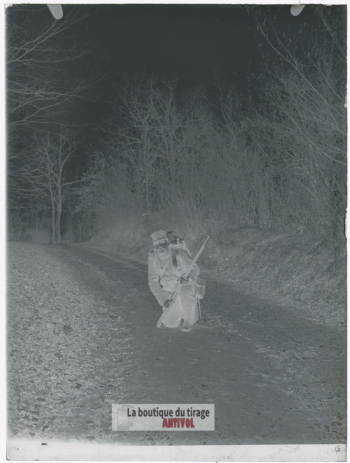 Tirailleur, soldat, guerre 14-18, plaque verre, photo ancienne, négatif 9x12 cm