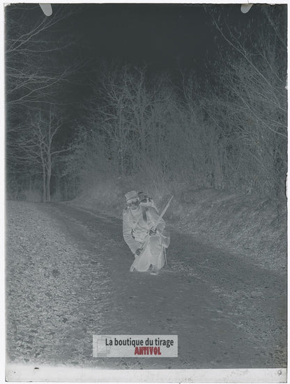 Tirailleur, soldat, guerre 14-18, plaque verre, photo ancienne, négatif 9x12 cm