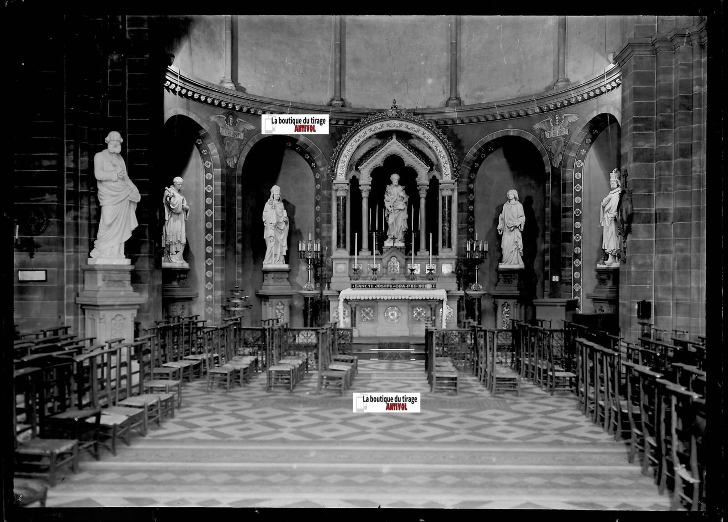 Plaque de verre photo ancienne négatif noir et blanc 13x18 cm église Strasbourg