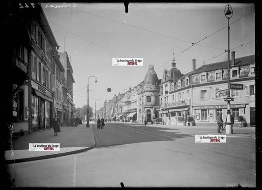 Plaque verre photo ancienne négatif noir et blanc 13x18 cm Colmar France vintage