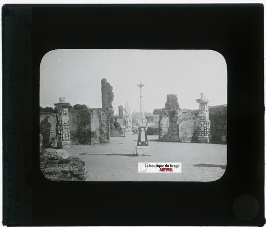 Palais des empereurs, photo plaque verre, noir & blanc, positif 8,5x10 cm