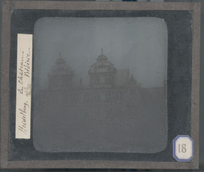 Château de Heidelberg, Allemagne, photo plaque verre, positif 8,5x10 cm