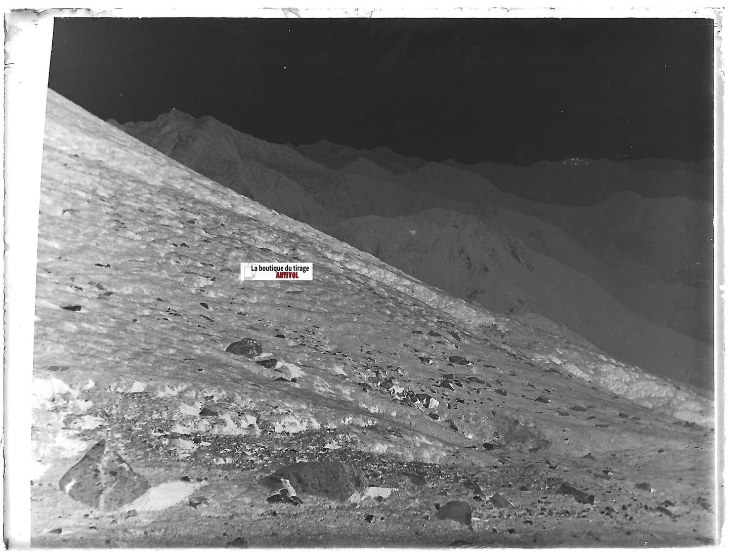 Montagne Pyrénées, Plaque verre photo ancienne, négatif noir & blanc 9x12 cm