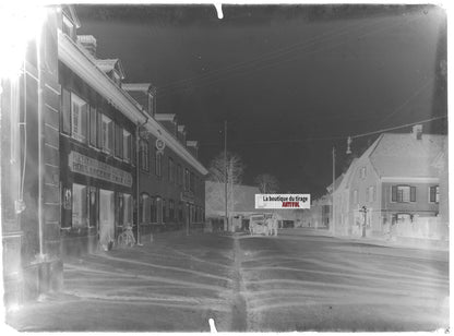 Plaque verre photo ancienne négatif noir et blanc 13x18 cm Habsheim boulangerie