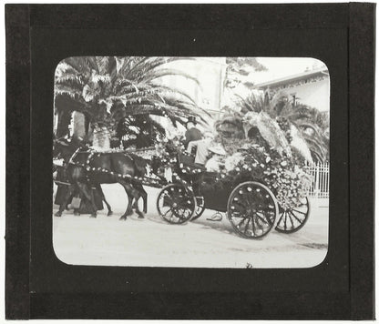 Carnaval de Nice, France, photo ancienne plaque de verre, positif 8,5x10 cm