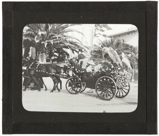 Carnaval de Nice, France, photo ancienne plaque de verre, positif 8,5x10 cm