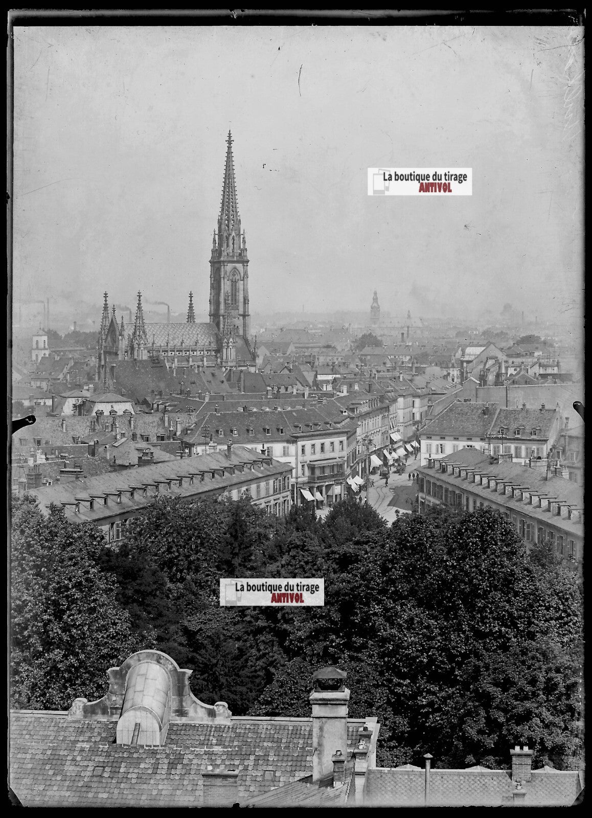 Mulhouse Haut-Rhin Alsace France, photo plaque verre, lot de 5 négatifs 13x18 cm