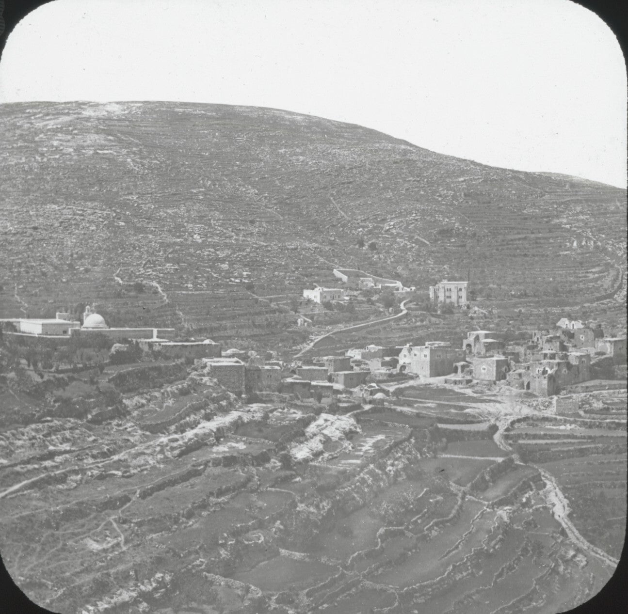 Couvent Saint-Jean-du-Désert, photo ancienne plaque de verre, positif 8,5x10 cm