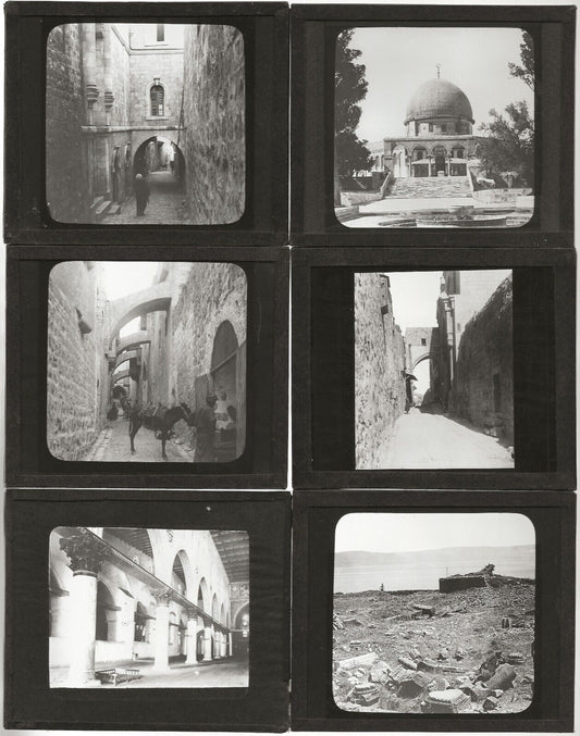 Palestine Jérusalem voyage, photos plaques de verre, lot 10 positifs 8,5x10 cm