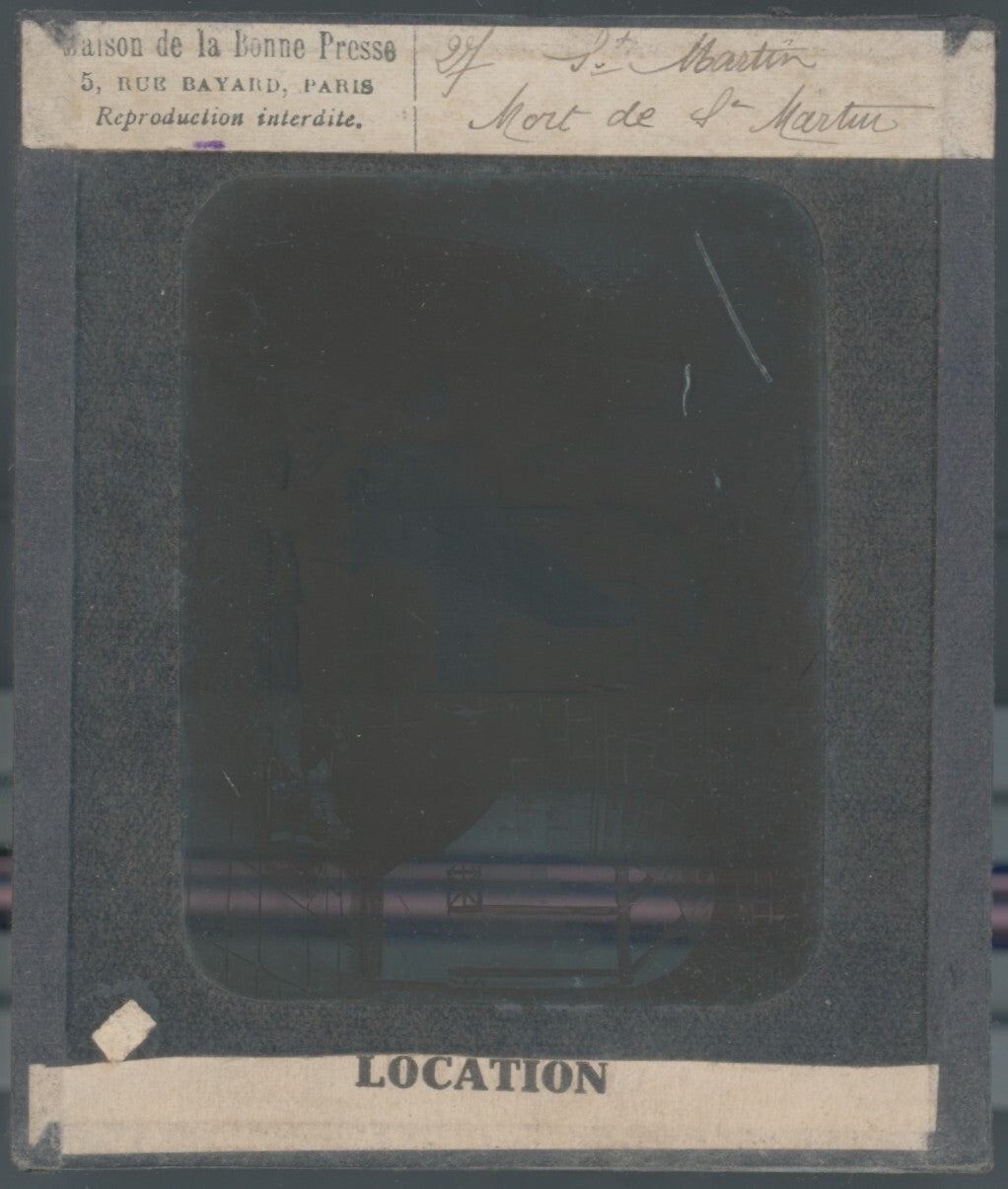 Saint-Martin, photo ancienne plaque verre, noir et blanc, positif 8,5x10 cm