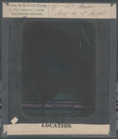 Saint-Martin, photo ancienne plaque verre, noir et blanc, positif 8,5x10 cm