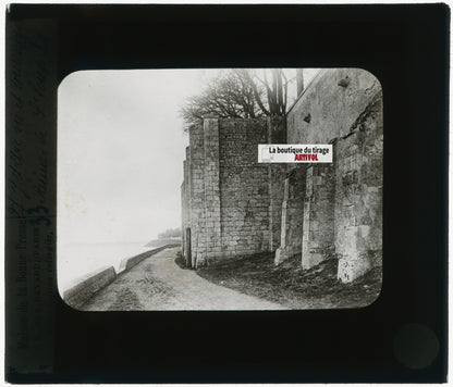 Ruines de Saint-Loup, Orléans, photo ancienne plaque verre, positif 8,5x10 cm