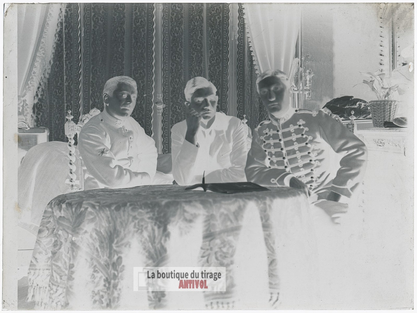 Hommes, militaires, soldats, plaque verre, photo ancienne, négatif 9x12 cm