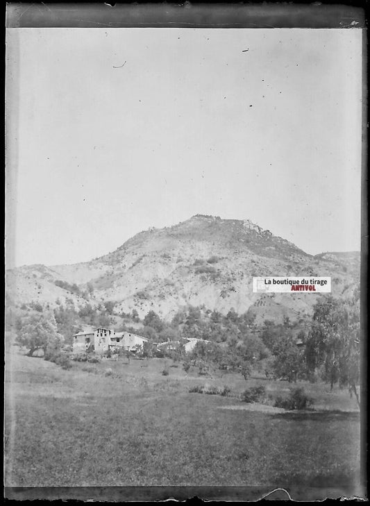 Plaque verre photo ancienne négatif noir et blanc 6x9 cm Cévennes paysage nature - La Boutique Du Tirage 