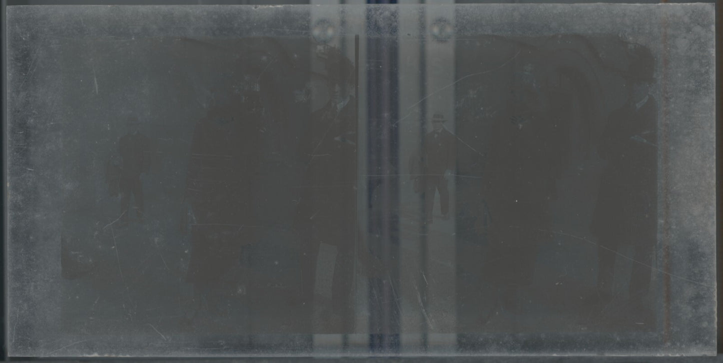 Hippodrome de Longchamp, Paris, plaque verre stéréoscopique, positif 8,5x17 cm