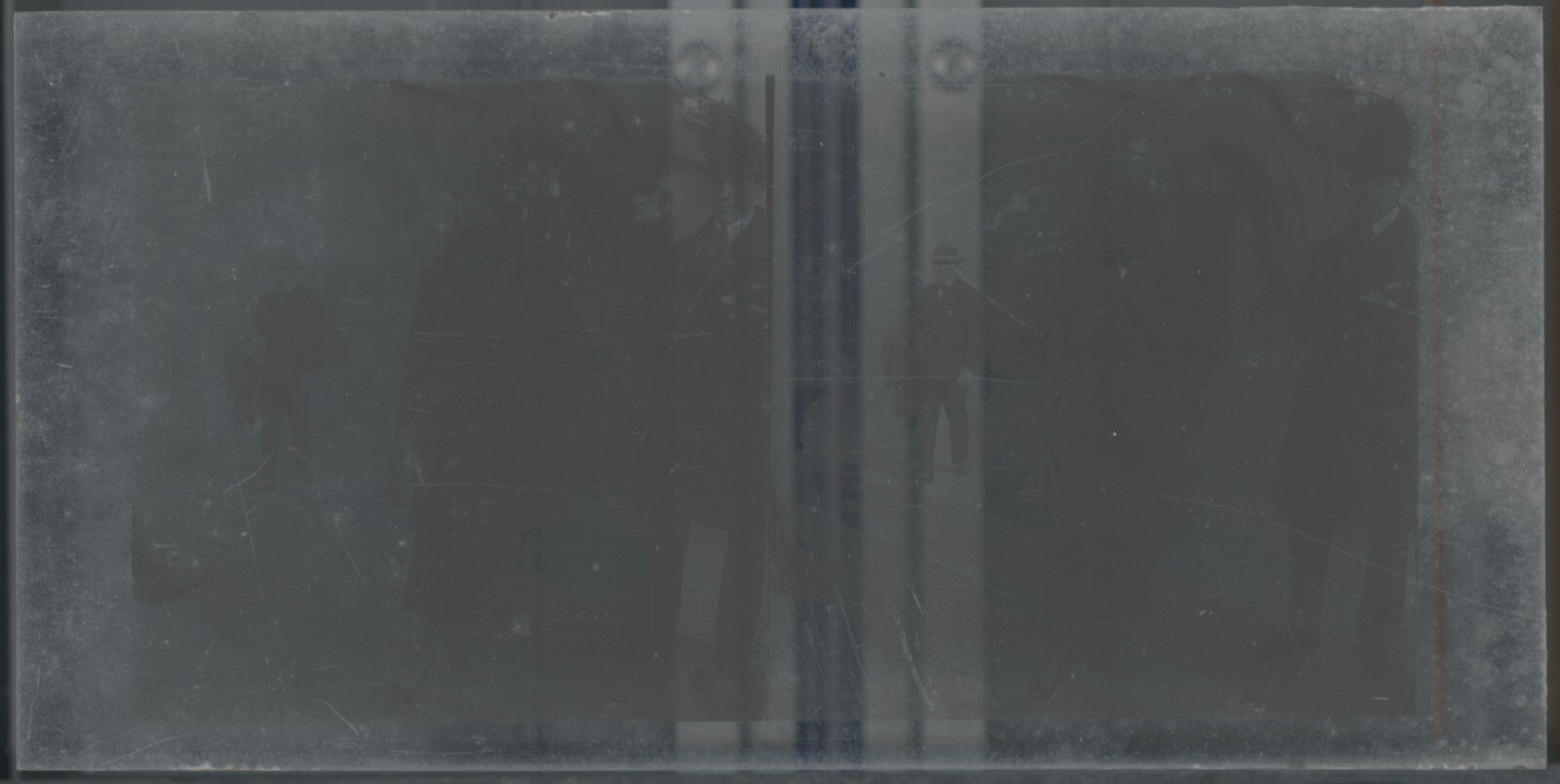 Hippodrome de Longchamp, Paris, plaque verre stéréoscopique, positif 8,5x17 cm