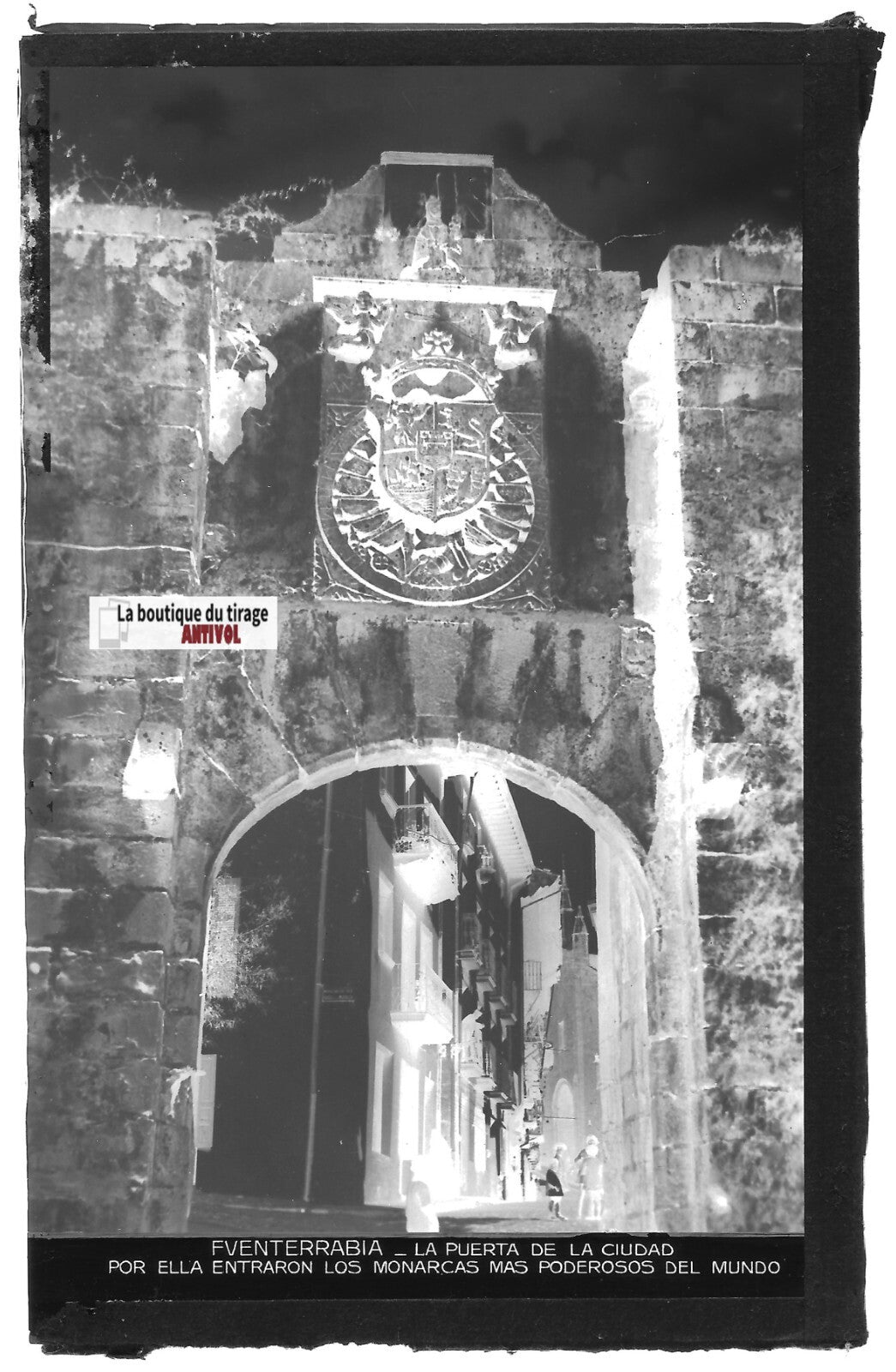 Plaque verre photo vintage négatif noir & blanc 9x14 cm Fuenterrabia 0914107