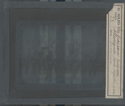 Invalides Paris, soldats, photo plaque verre, noir & blanc, positif 8,5x10 cm