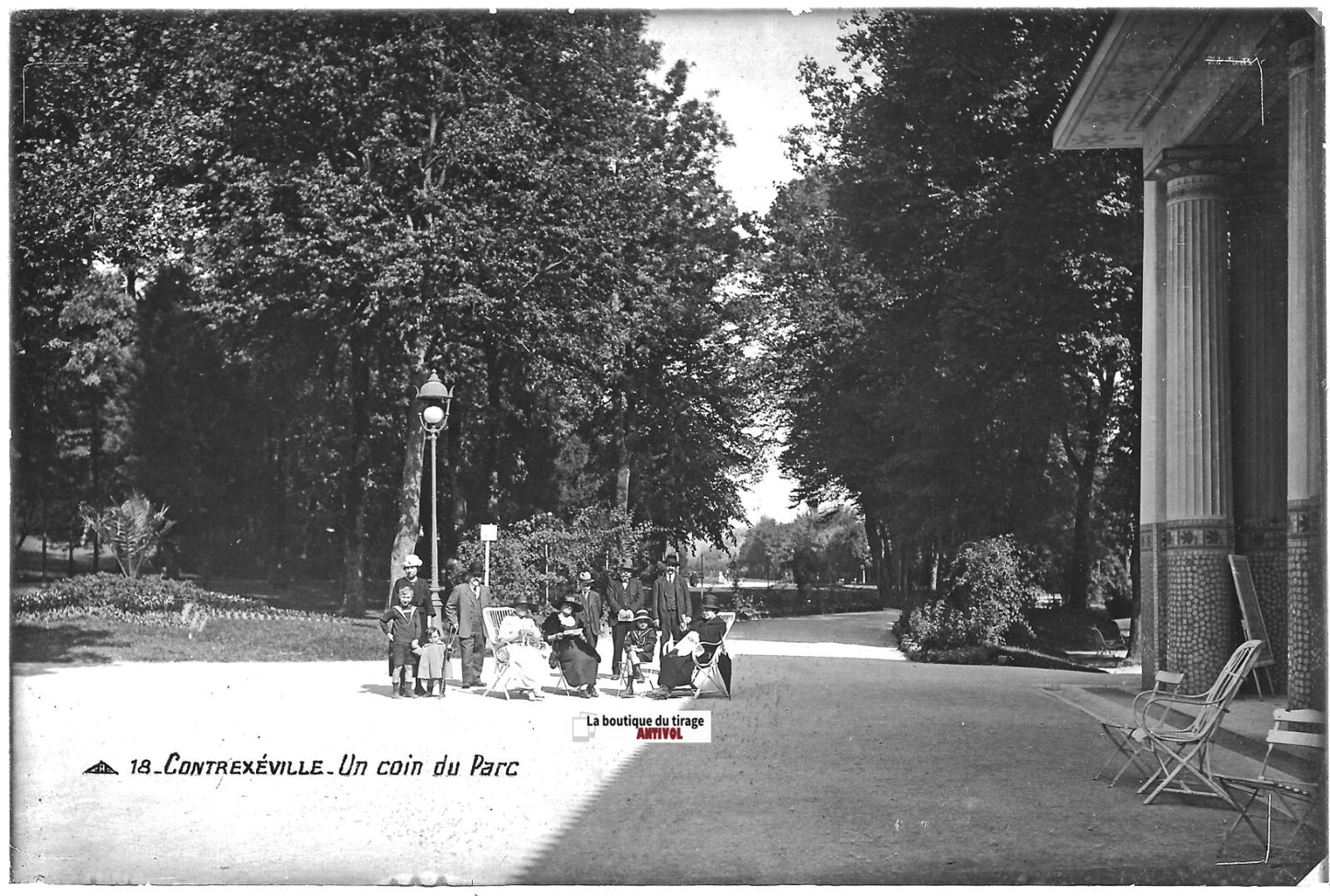Contrexéville, Vosges, Plaque verre photo, positif noir & blanc 10x15 cm