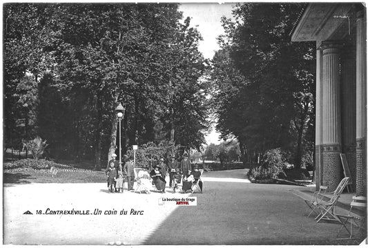 Contrexéville, Vosges, Plaque verre photo, positif noir & blanc 10x15 cm
