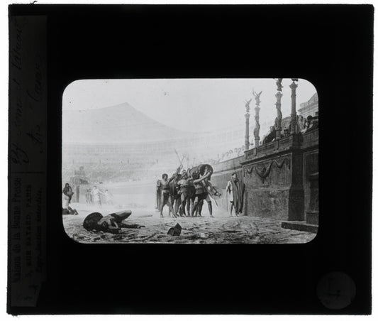 César, dessin, Italie, photo ancienne plaque de verre, positif 8,5x10 cm