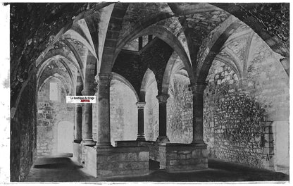 Plaque verre photo, négatif noir & blanc 9x14 cm, Saint-Honorat, monastère