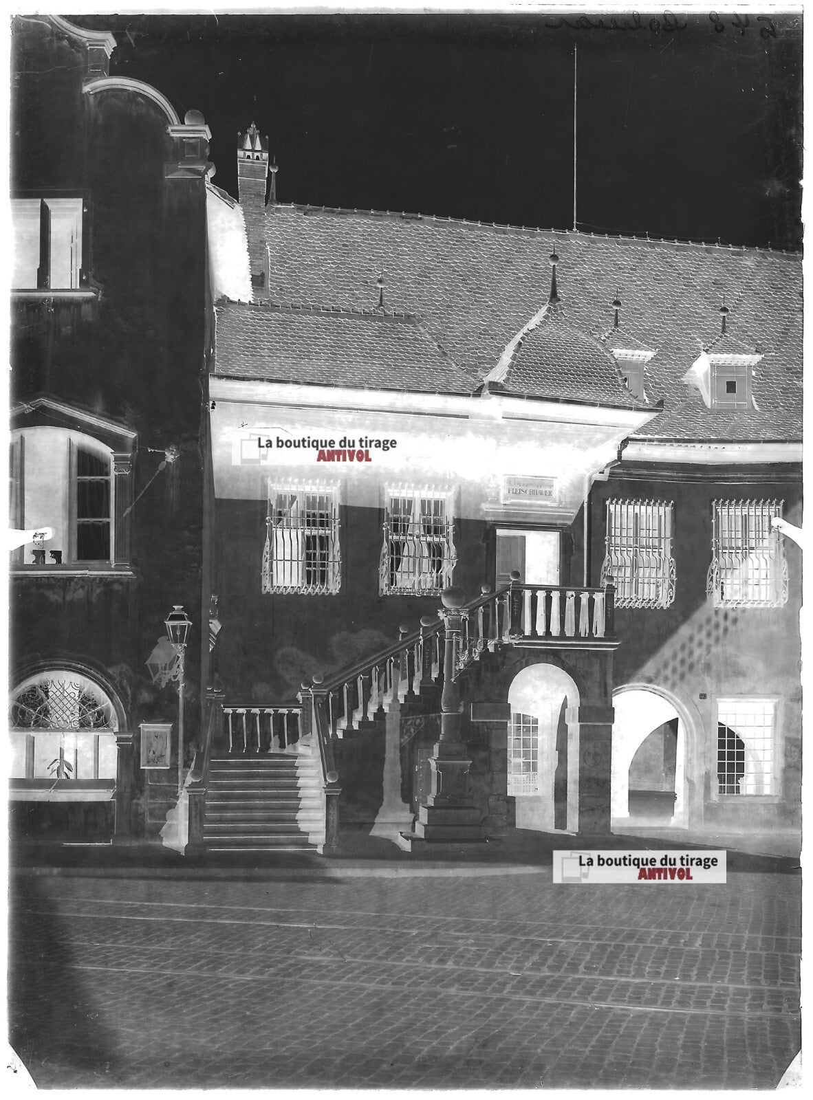 Plaque verre photo ancienne négatif noir et blanc 13x18 cm Colmar collectionneur