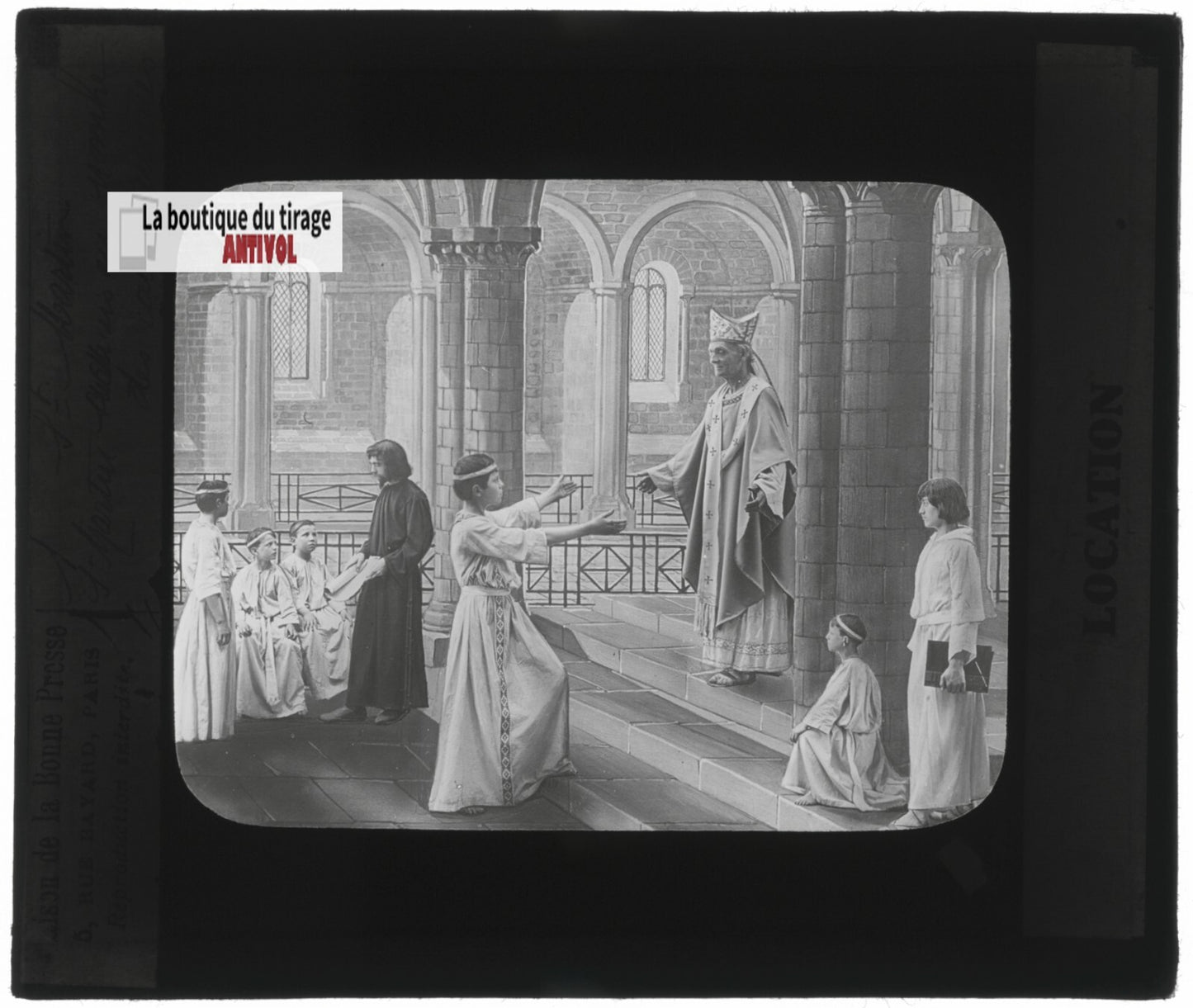 Saint-Martin, photo ancienne plaque verre, noir et blanc, positif 8,5x10 cm