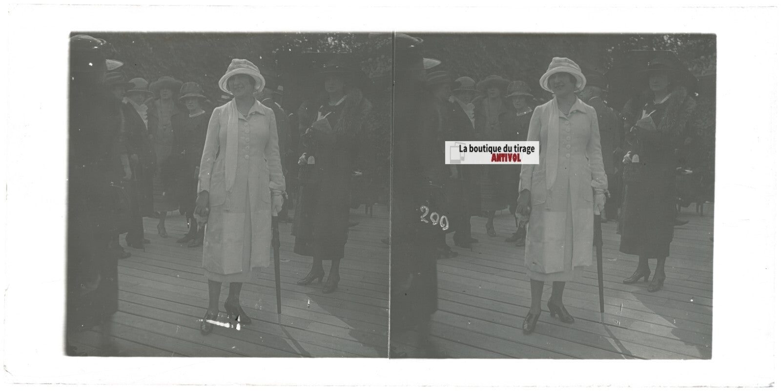 Hippodrome de Longchamp, Paris, plaque verre stéréoscopique, positif 8,5x17 cm