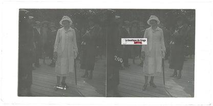 Hippodrome de Longchamp, Paris, plaque verre stéréoscopique, positif 8,5x17 cm