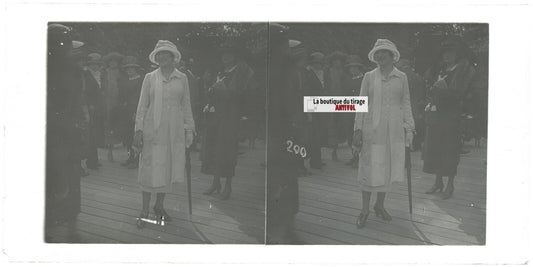 Hippodrome de Longchamp, Paris, plaque verre stéréoscopique, positif 8,5x17 cm