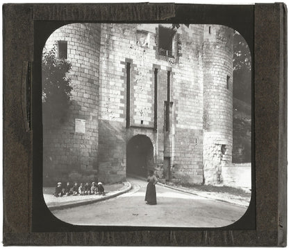 Château de Loches, France, photo ancienne plaque de verre, positif 8,5x10 cm