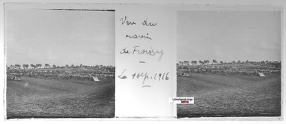 Ravin de Froissy, Plaque verre stéréo, positif ancien noir & blanc 4,5x10,7 cm